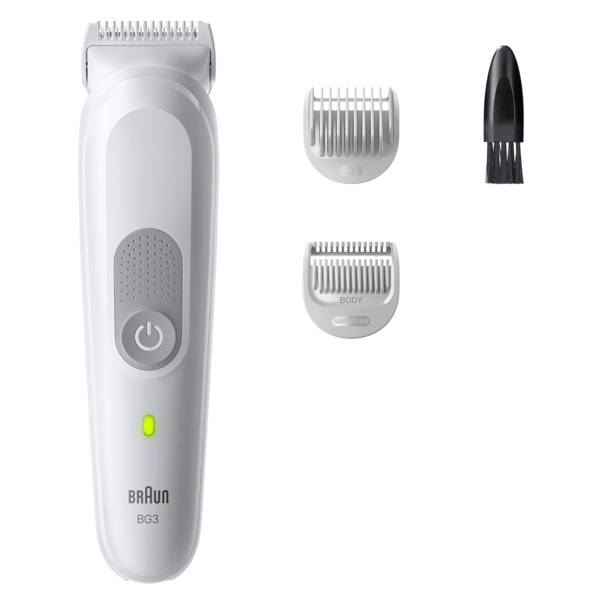 Bodygroomer Series 3, Elektrischer Körperrasierer Herren mit 3 Zubehörteile, BG3530, Grau
