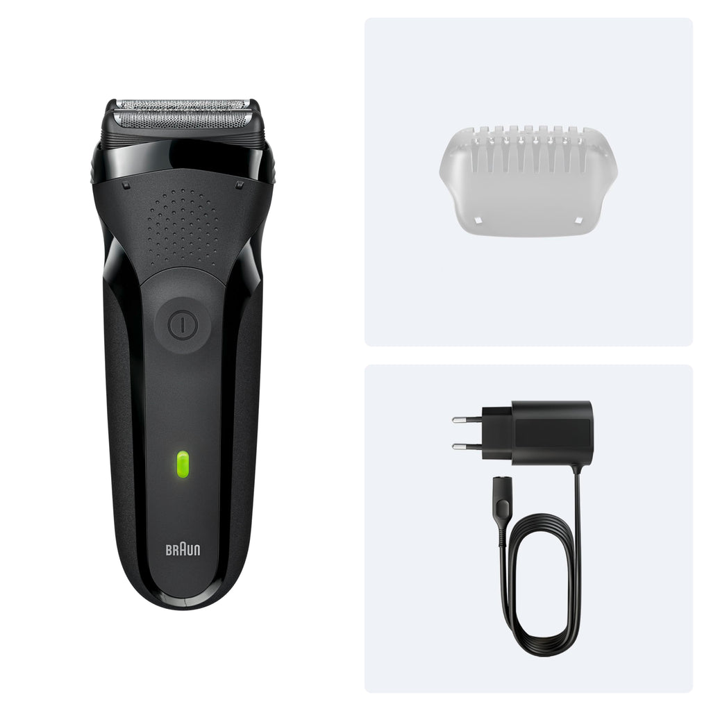 Series 3 Elektrorasierer Herren – Rasierapparat mit 3 Flexiblen Klingen – 300s, Grau