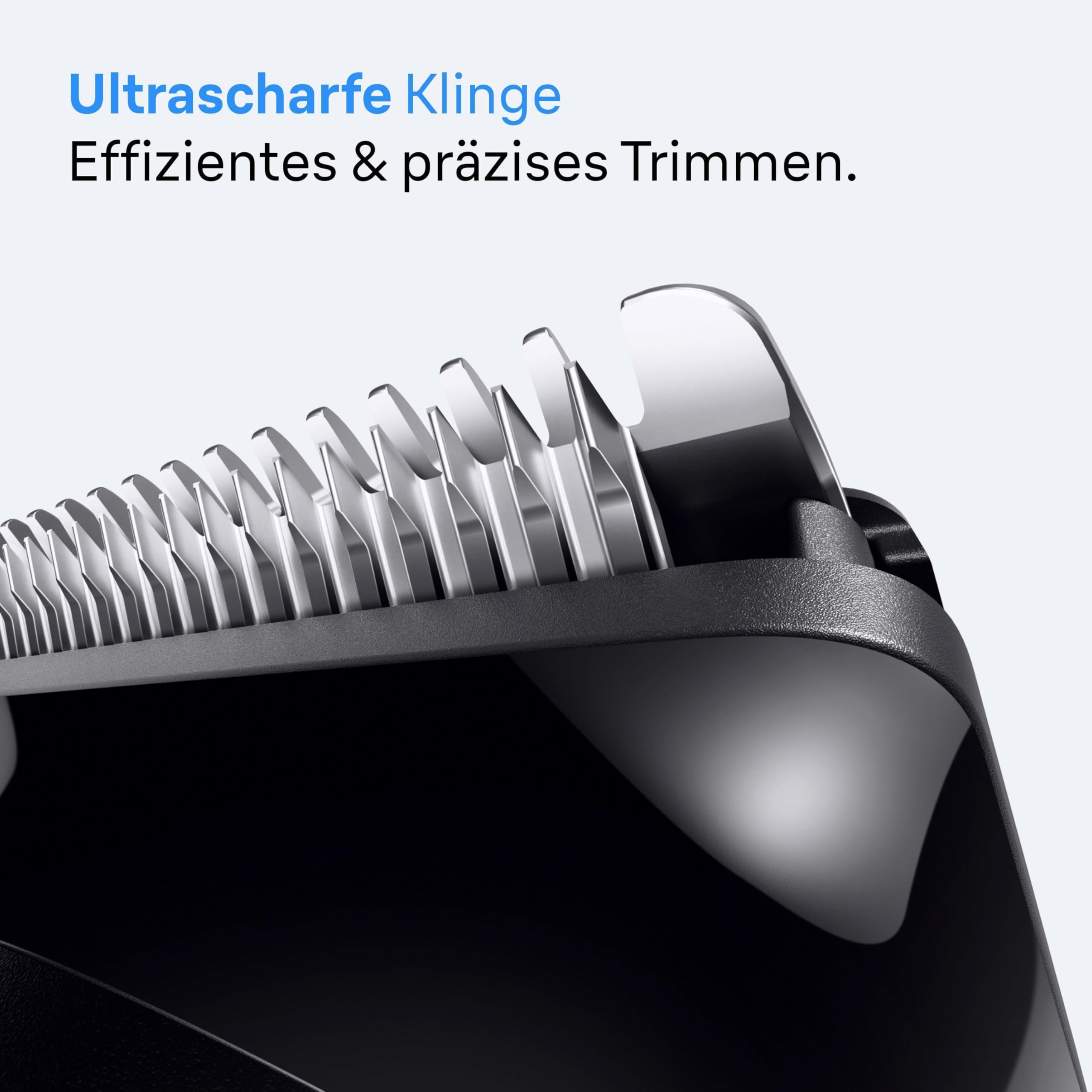 Barttrimmer Series 3, Elektrischer Bartschneider Herren, 6 Zubehörteile, BT3565, Schwarz/Blau