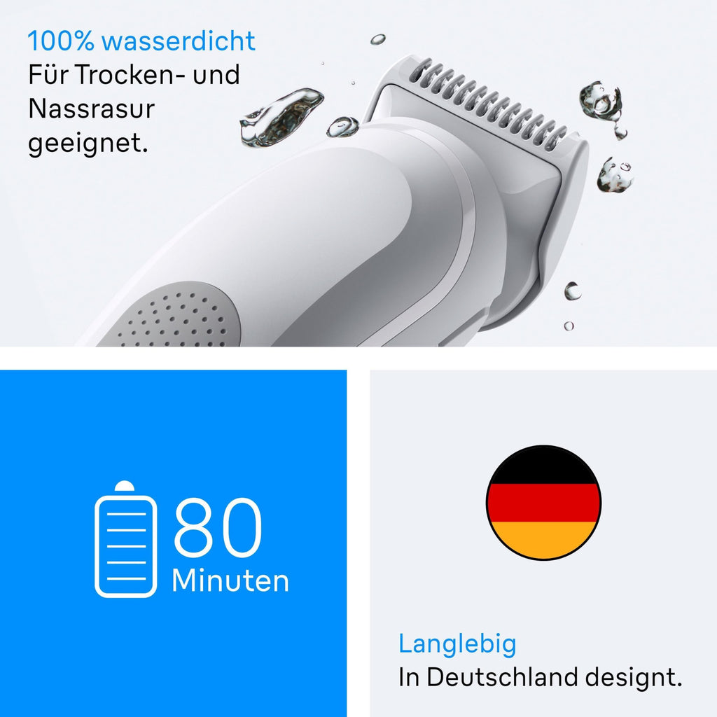 Bodygroomer Series 3, Elektrischer Körperrasierer Herren mit 3 Zubehörteile, BG3530, Grau