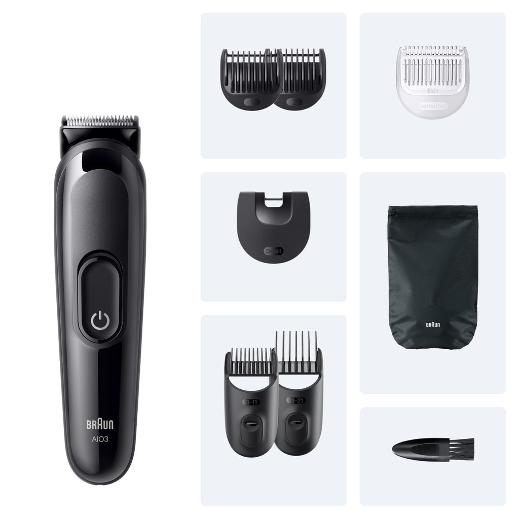 All-In-One Trimmer-Set 3, 6-in-1 Multigroom, Barttrimmer, MGK3420, Schwarz