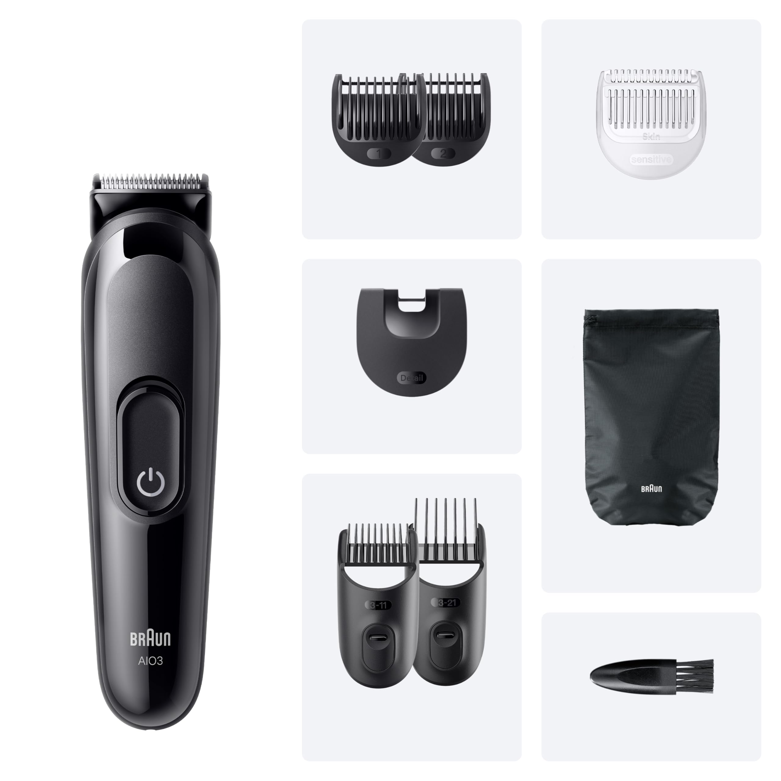 All-In-One Trimmer-Set 3, 6-in-1 Multigroom, Barttrimmer, MGK3420, Schwarz