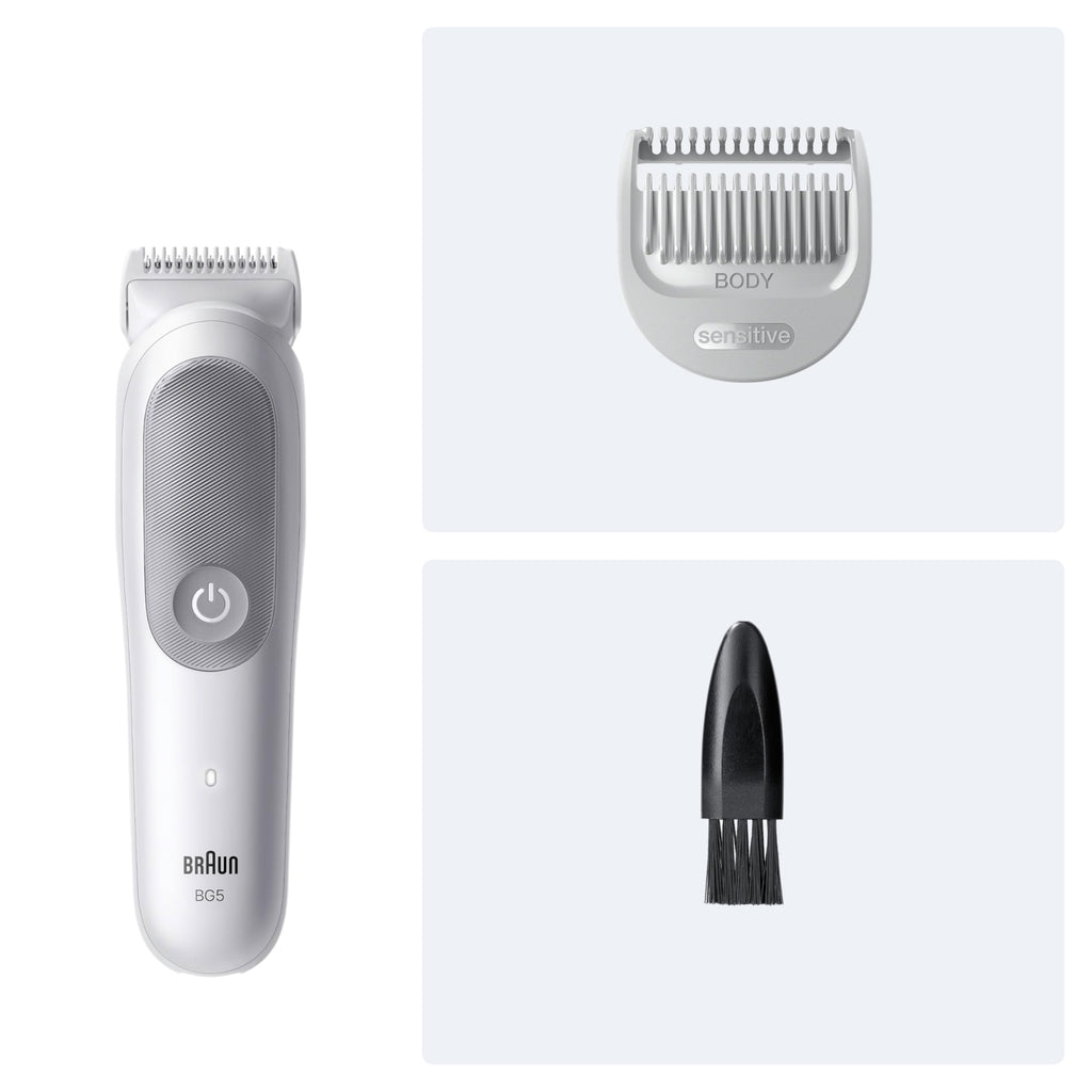 Bodygroomer Series 5, Elektrischer Körperrasierer Herren mit 2 Zubehörteile, BG5500, Grau