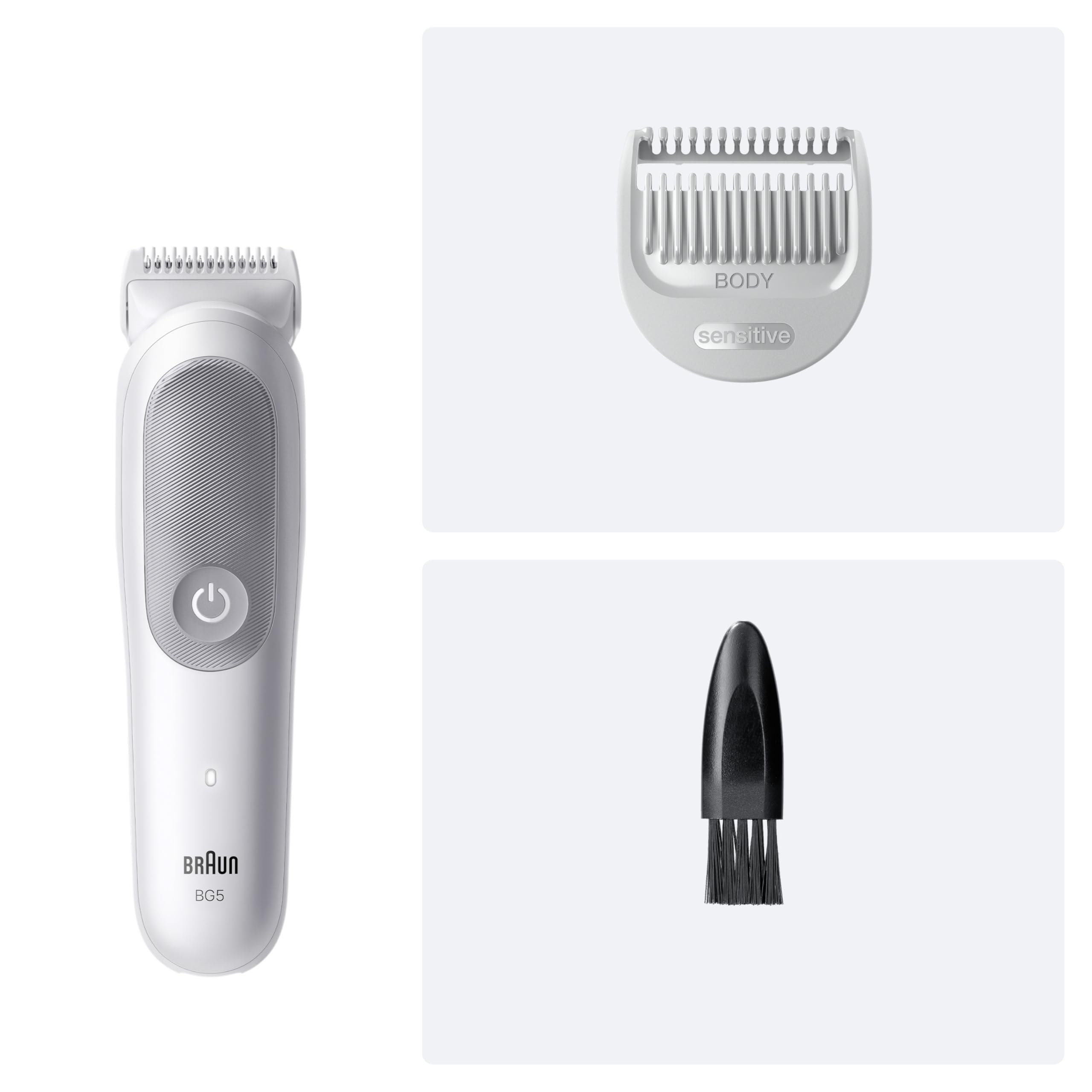 Bodygroomer Series 5, Elektrischer Körperrasierer Herren mit 2 Zubehörteile, BG5500, Grau