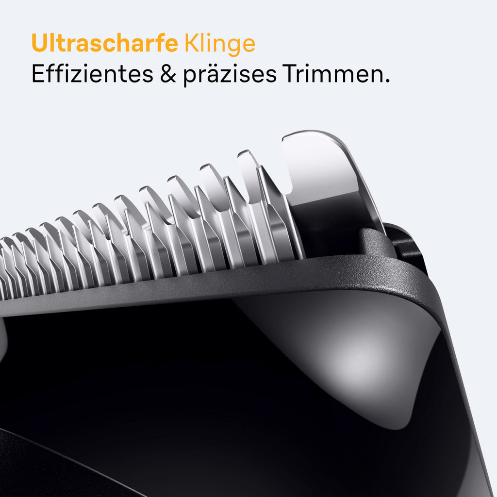 Barttrimmer Series 5, Elektrischer Bartschneider Herren mit 4 Zubehörteile, Ultrascharfe Klinge, BT5520, Schwarz