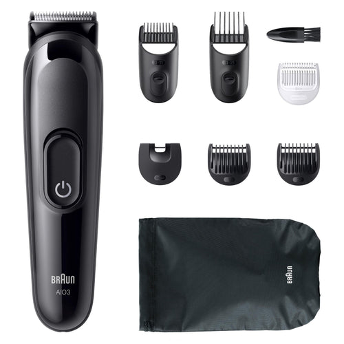 All-in-One Series 3, 8-in-1 Multigroom, Barttrimmer, Haarschneider, AIO3545, Schwarz