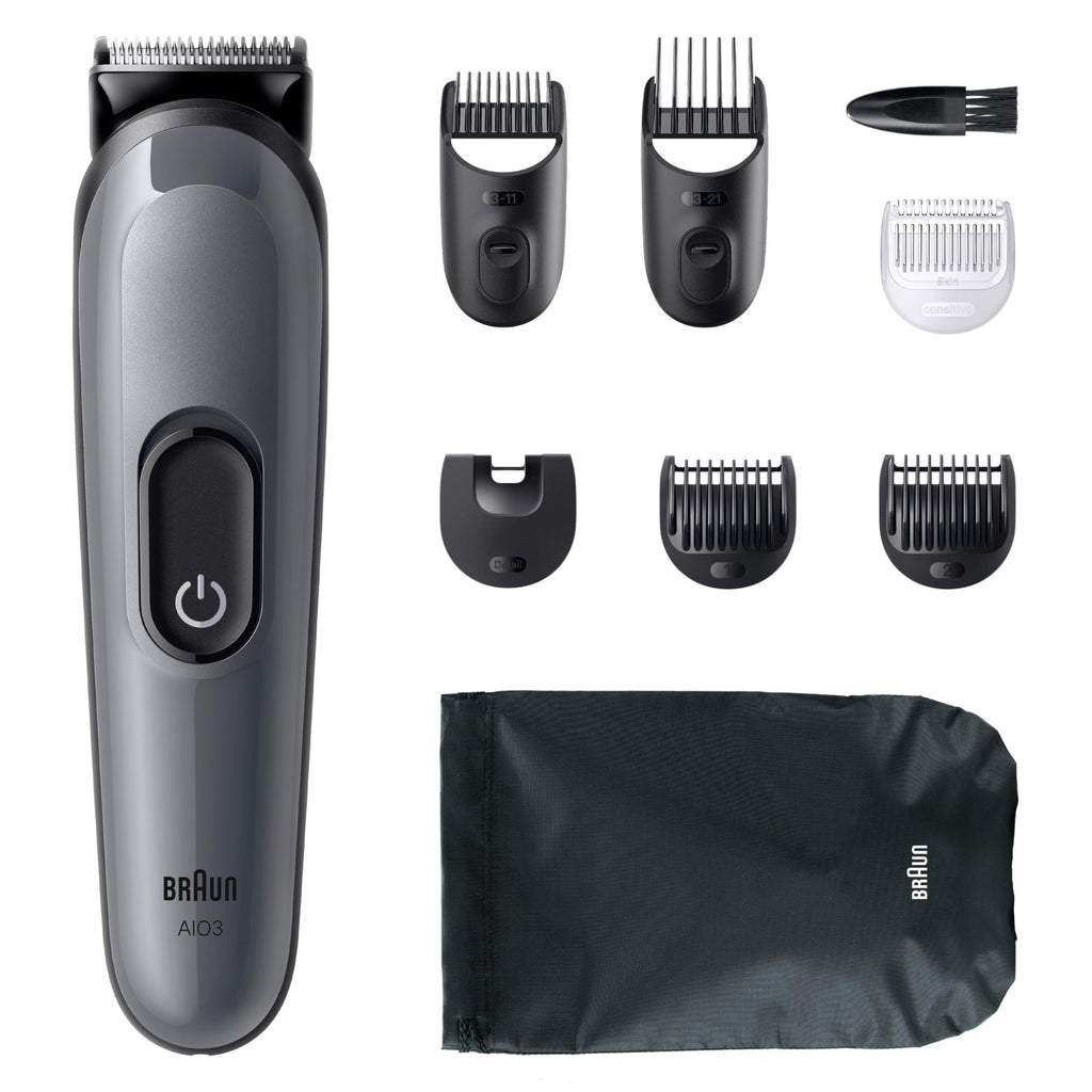 All-in-One Trimmer-Set 3, 8-in-1 Multigroom, Barttrimmer, AIO3540, Grau