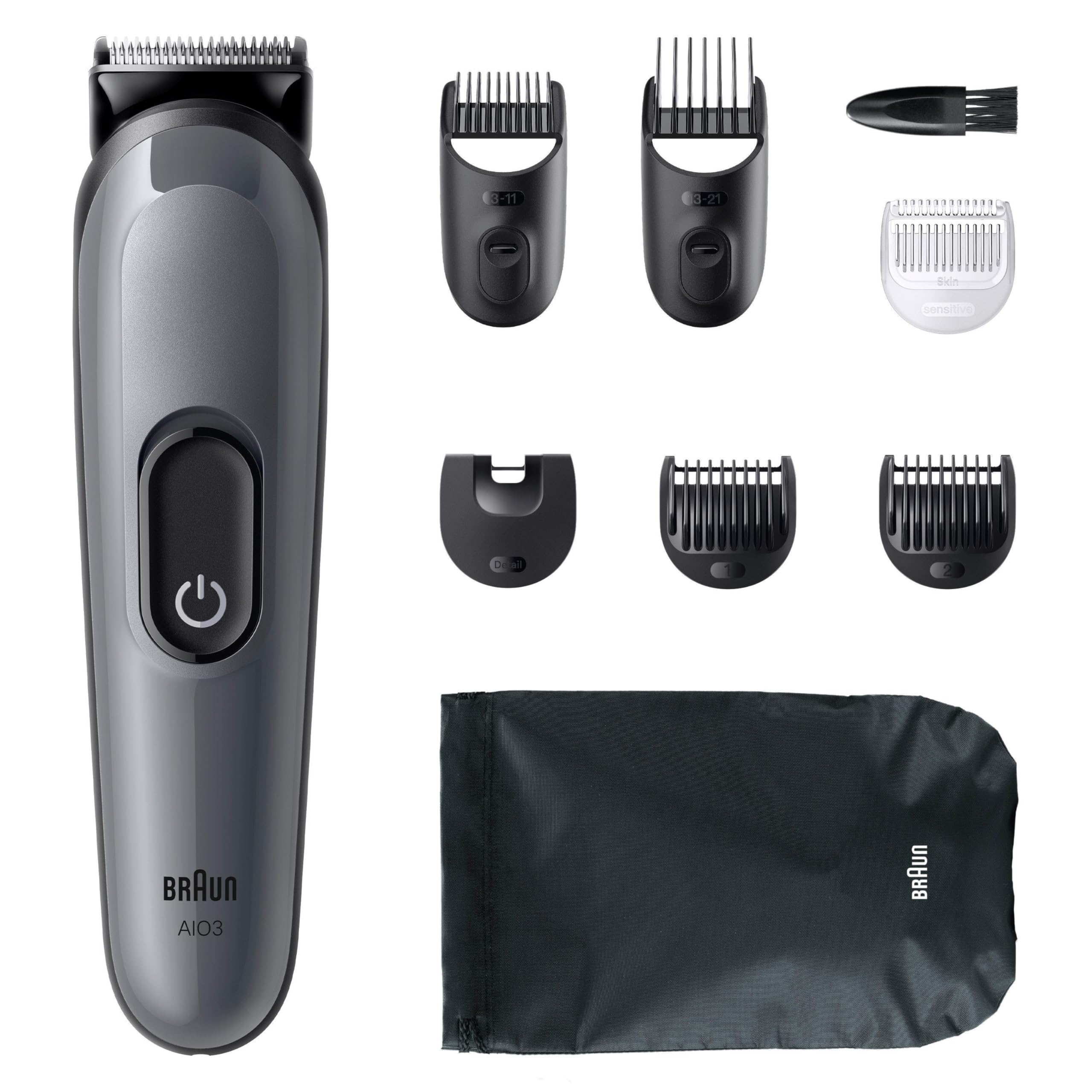 All-in-One Trimmer-Set 3, 8-in-1 Multigroom, Barttrimmer, AIO3540, Grau