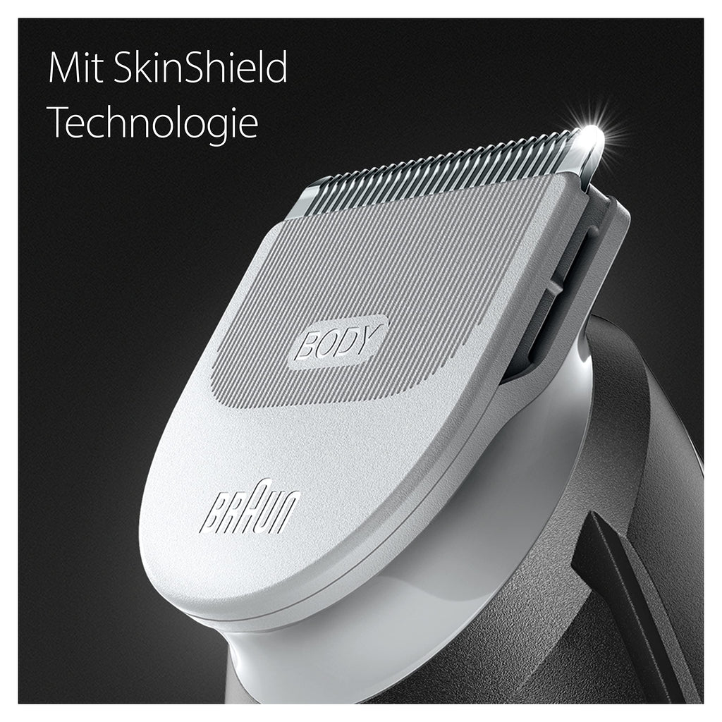 Bodygroomer Series 5, Elektrischer Körperrasierer Herren mit 3 Zubehörteile, BG5350, Grau