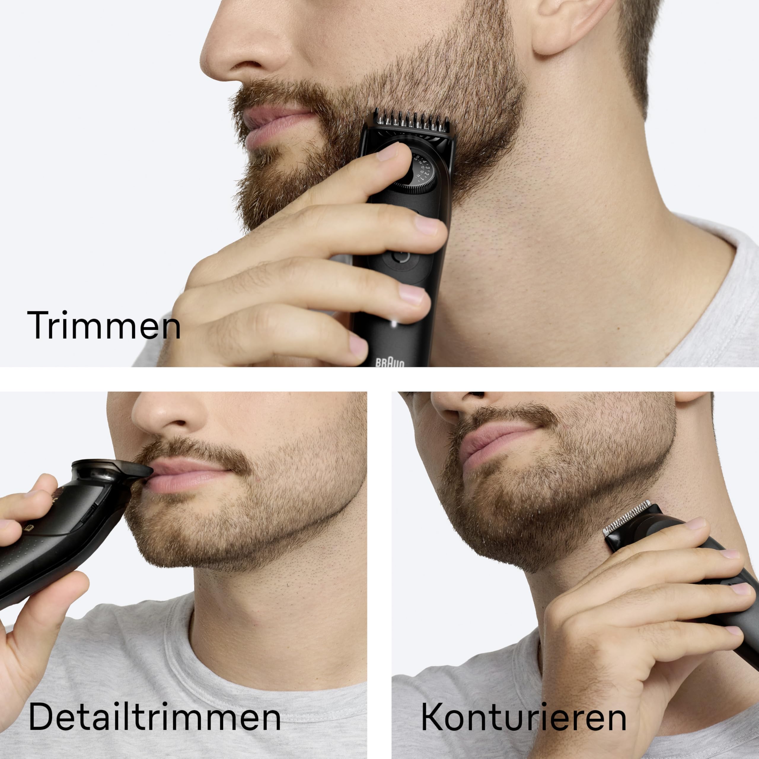 Barttrimmer Series 5, Elektrischer Bartschneider Herren mit 4 Zubehörteile, Ultrascharfe Klinge, BT5520, Schwarz