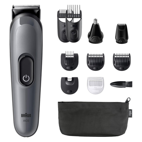 All-in-One Trimmer-Set 3, 11-in-1 Multigroom, Barttrimmer, Nasenhaartrimmer, AIO3565, Grau