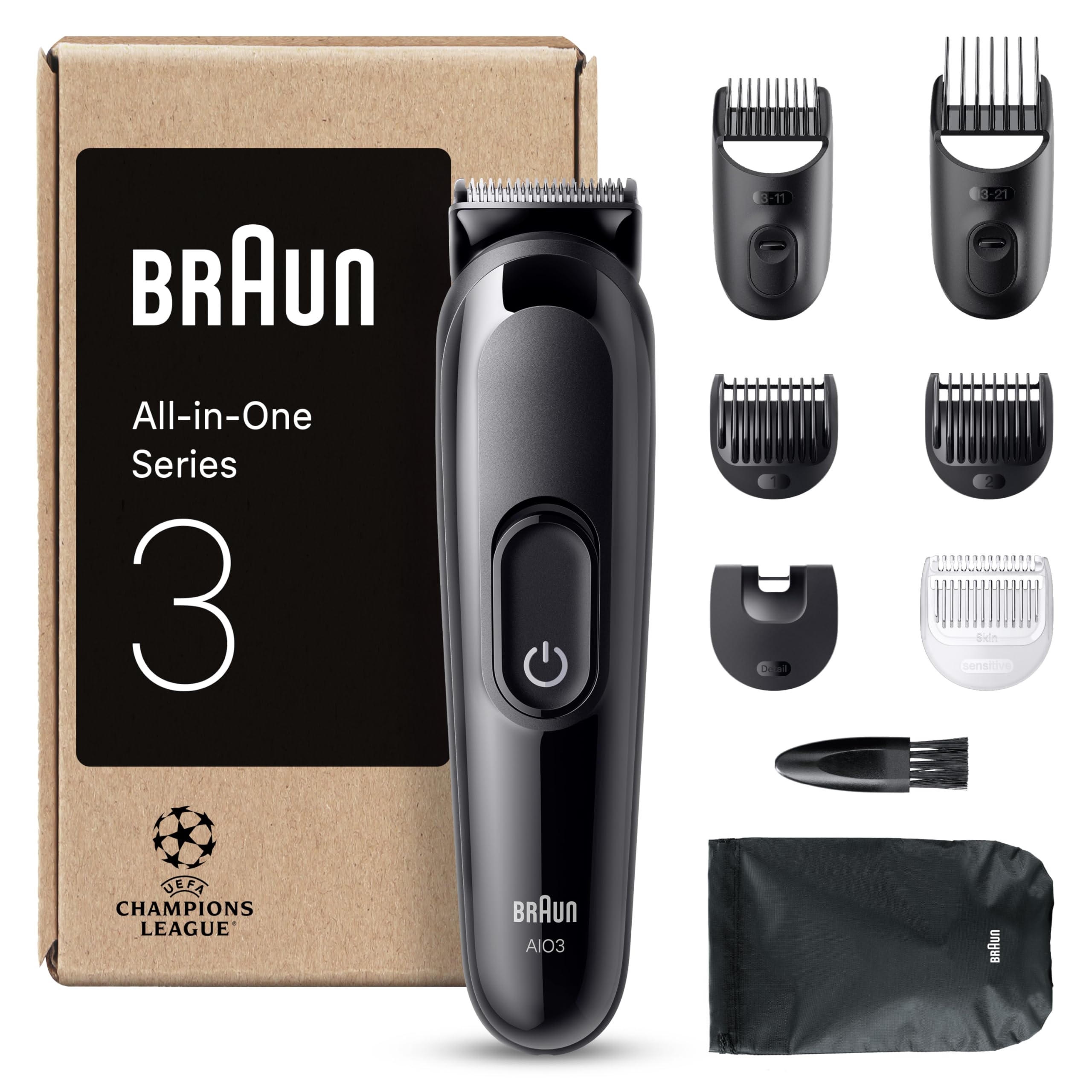 All-In-One Trimmer-Set 3, 6-in-1 Multigroom, Barttrimmer, MGK3420, Schwarz