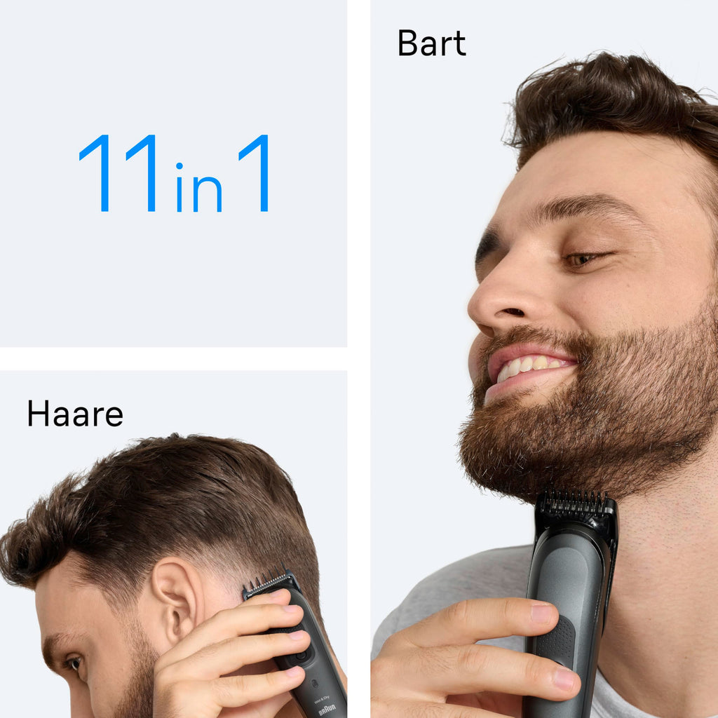 All-in-One Trimmer-Set 3, 11-in-1 Multigroom, Barttrimmer, Nasenhaartrimmer, AIO3565, Grau