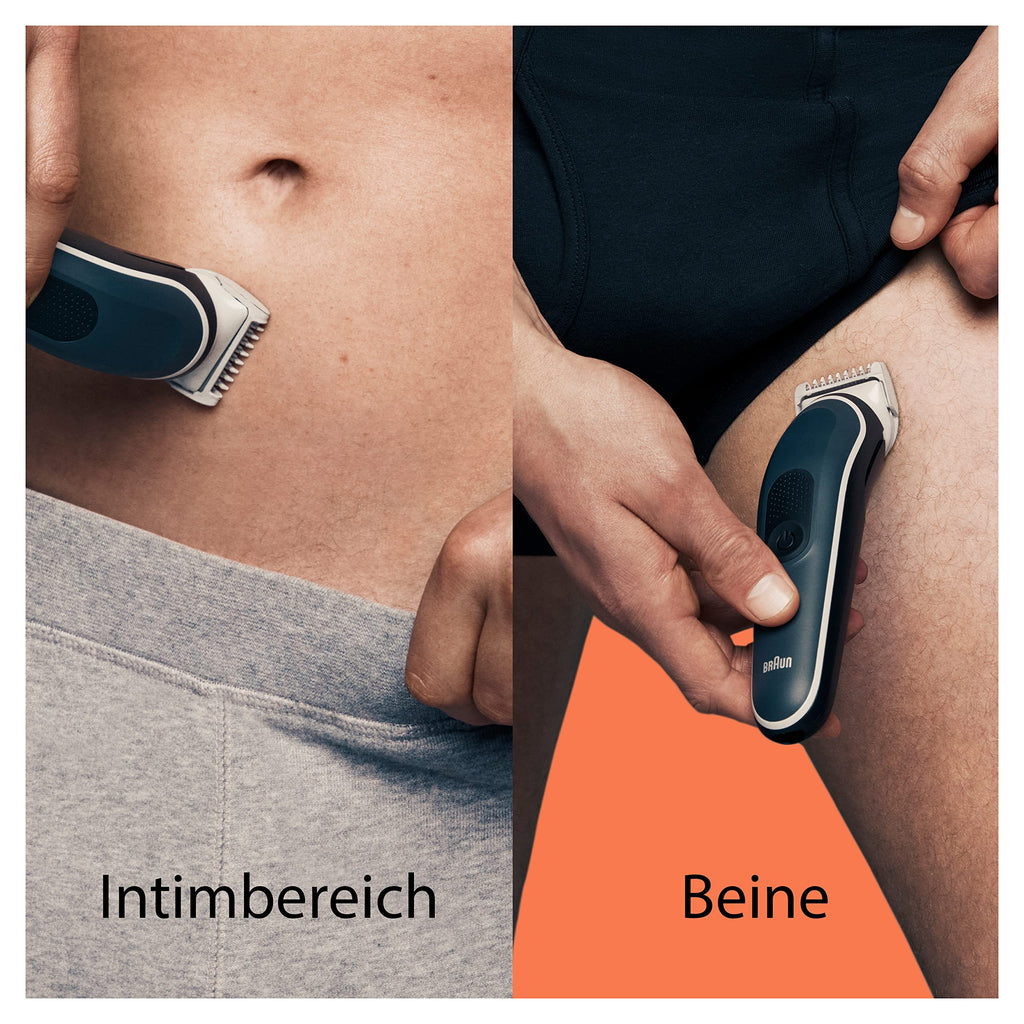 Bodygroomer Series 5, Elektrischer Körperrasierer Herren mit 3 Zubehörteile, BG5350, Grau