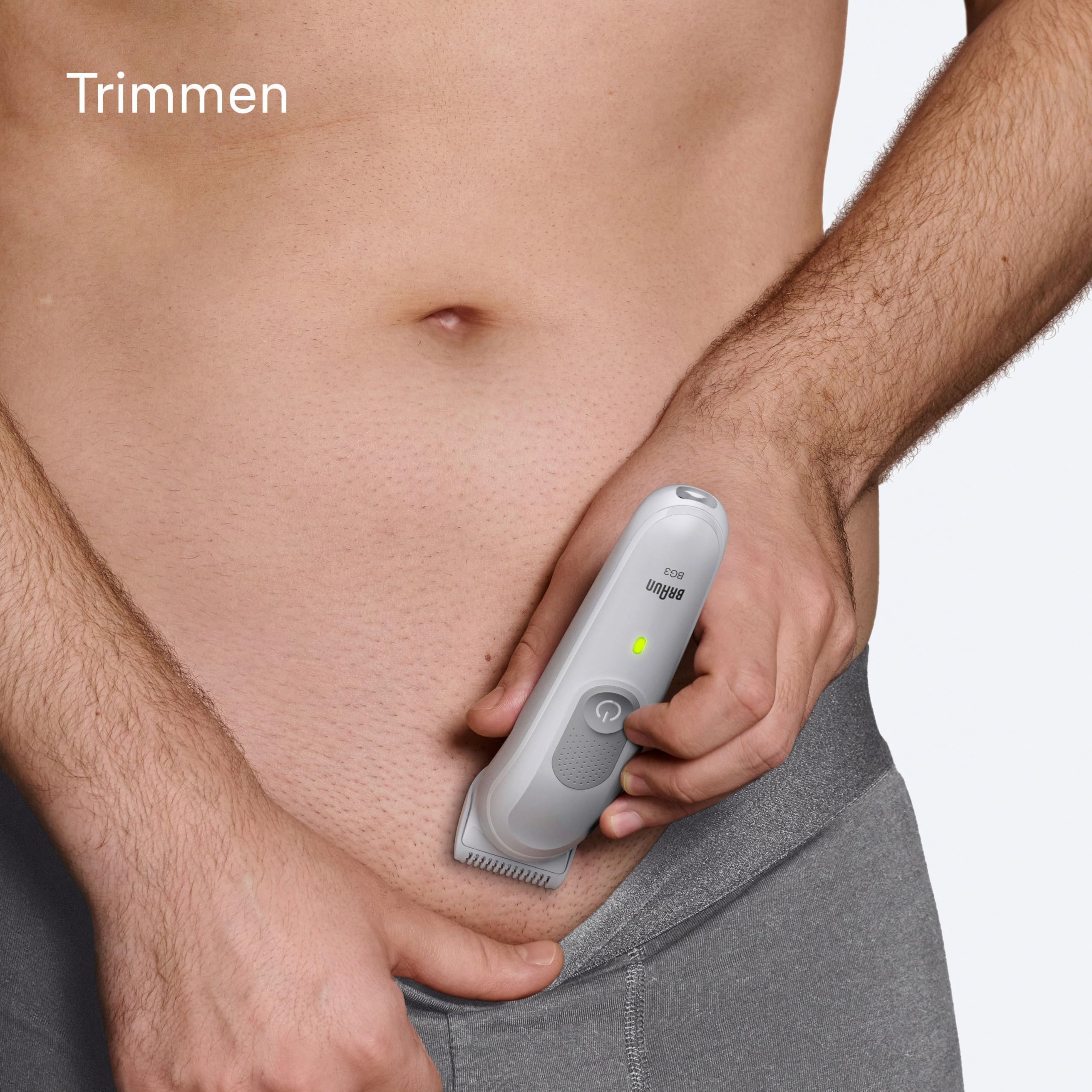 Bodygroomer Series 3, Elektrischer Körperrasierer Herren mit 3 Zubehörteile, BG3530, Grau