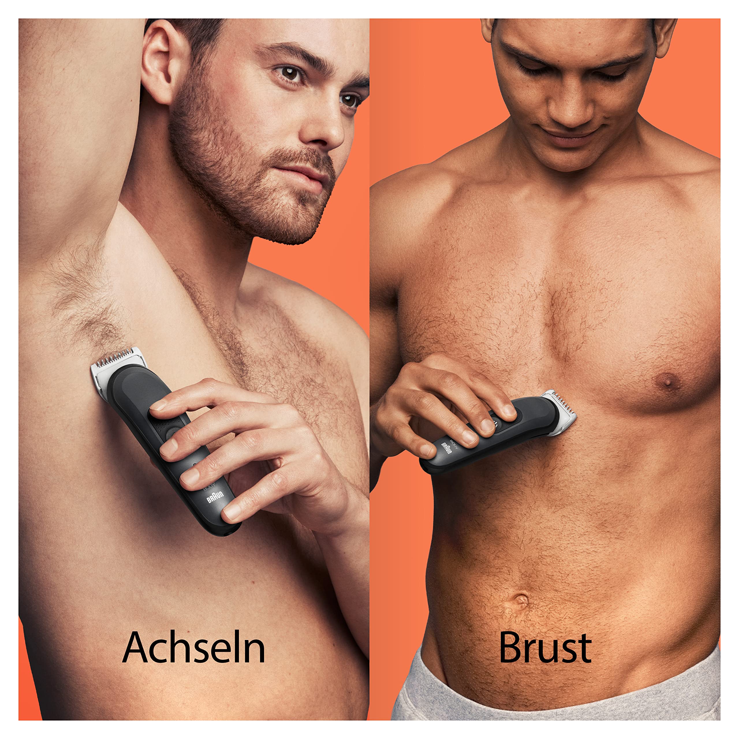 Bodygroomer Series 3, Elektrischer Körperrasierer Herren mit 3 Zubehörteile, BG3340, Schwarz/Grau